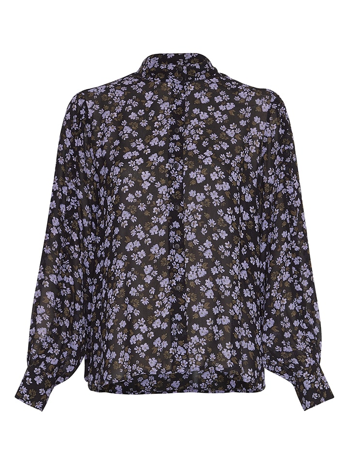 MOSS COPENHAGEN Bluzka w kolorze czarno-fioletowym rozmiar: L