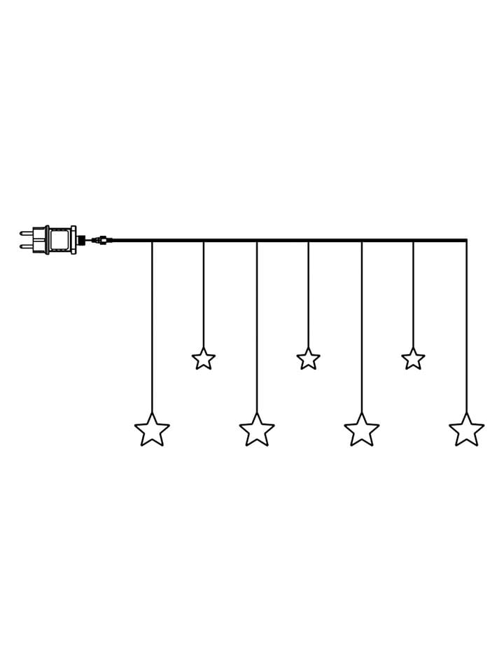 STAR Trading Zasłona świetlna LED "Dew Drop Stars" w kolorze ciepłej bieli - dł. 120 cm rozmiar: onesize