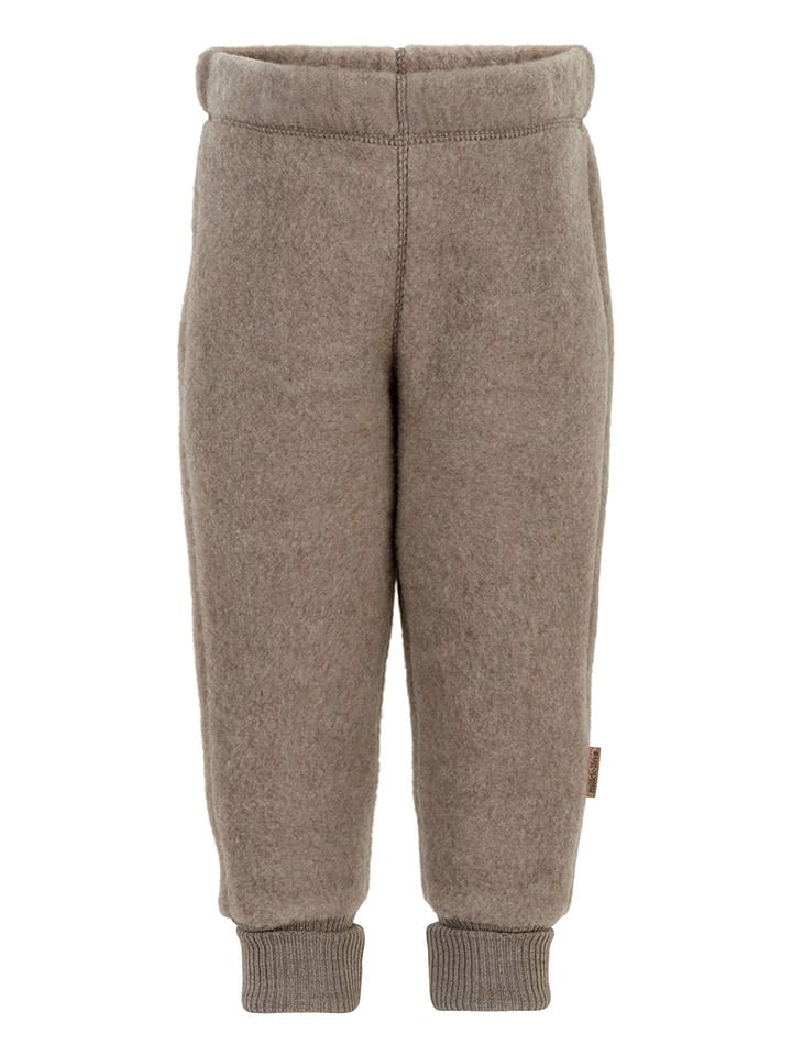 mikk-line Wełniane spodnie w kolorze jasnobrązowym rozmiar: 134