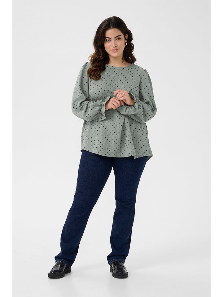 Kaffe Bluzka w kolorze zielono-czarnym rozmiar: 54