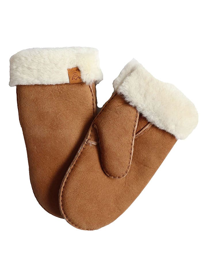 Kaiser Naturfellprodukte Wełniane rękawiczki w kolorze jasnobrązowym rozmiar: 8