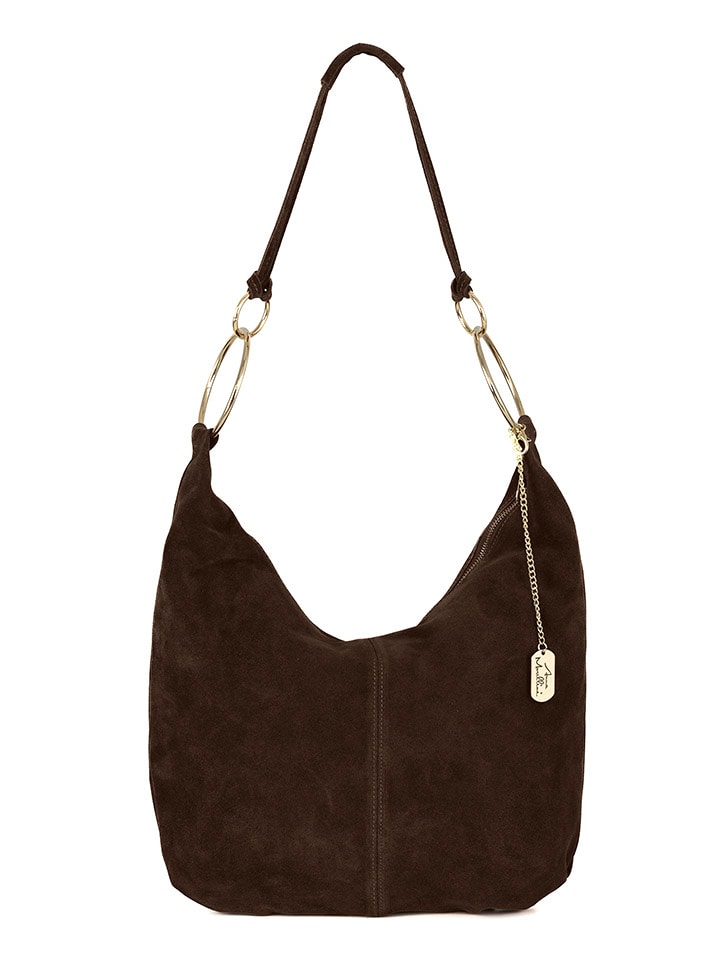 Anna Morellini Skórzana torebka "Damiana" w kolorze brązowym - 38 x 36 x 9 cm rozmiar: onesize