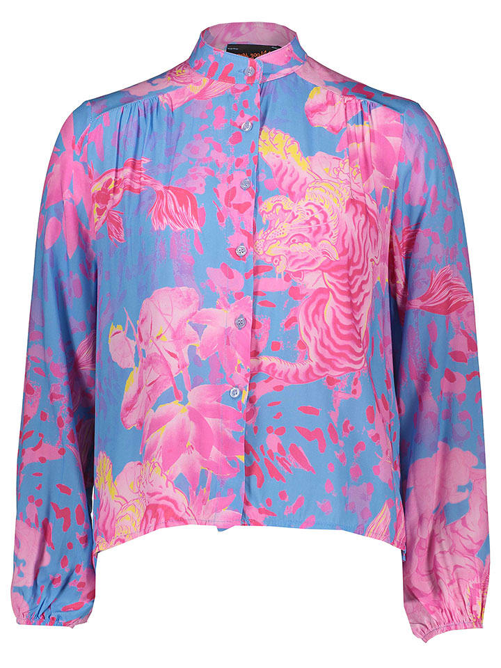 miss goodlife Bluzka w kolorze niebiesko-różowym rozmiar: L