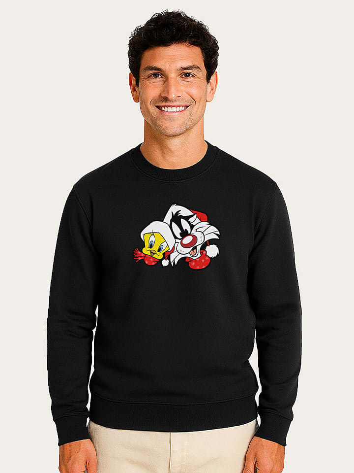 WOOOP Bluza "Looney Tunes Sylvester and Tweety" w kolorze czarnym rozmiar: S