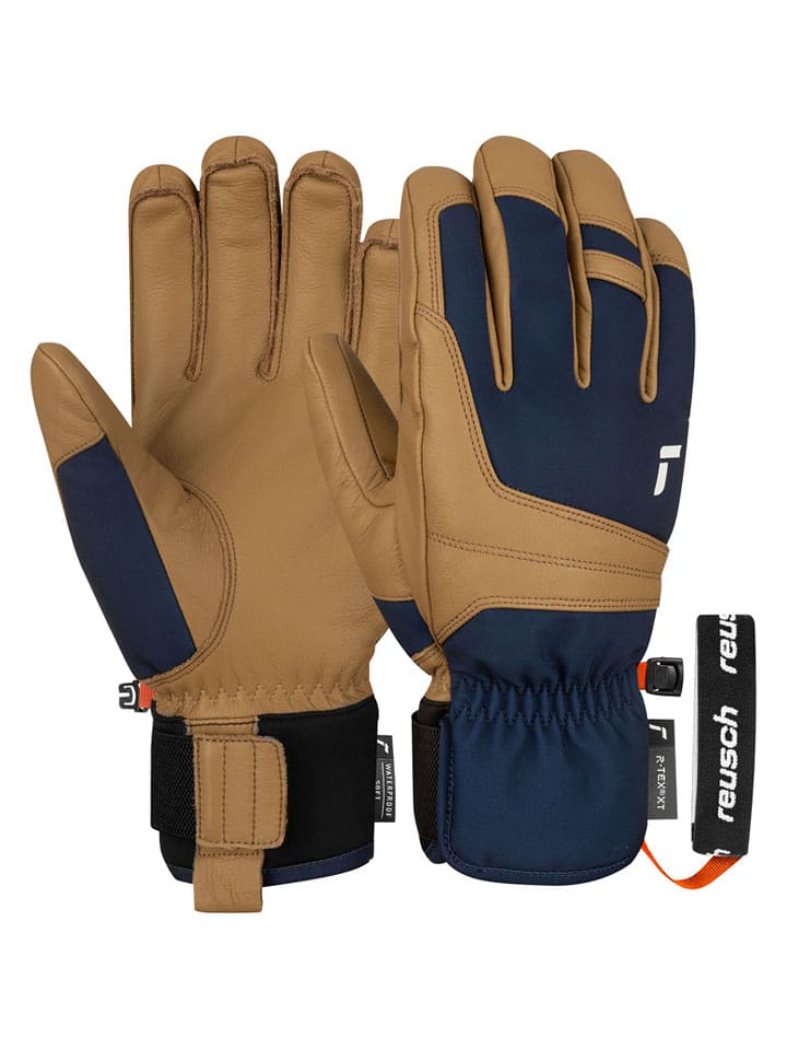 Reusch Rękawiczki funkcyjne "Experience" w kolorze jasnobrązowo-granatowym rozmiar: 9
