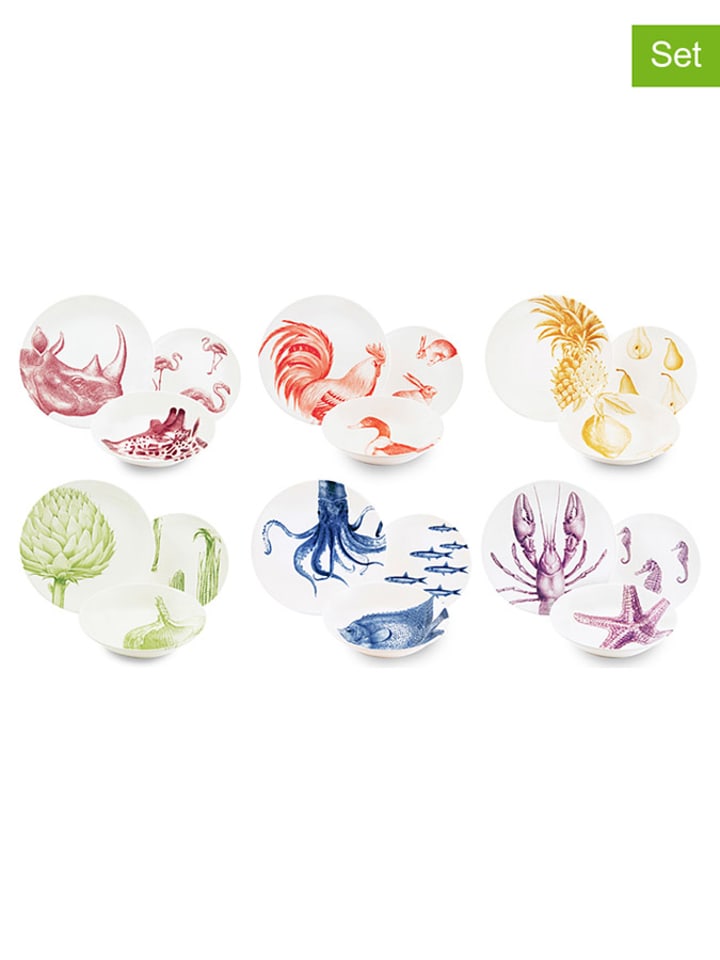 Trendy Kitchen by EXCÉLSA 18-częściowy zestaw talerzy ze wzorem rozmiar: onesize