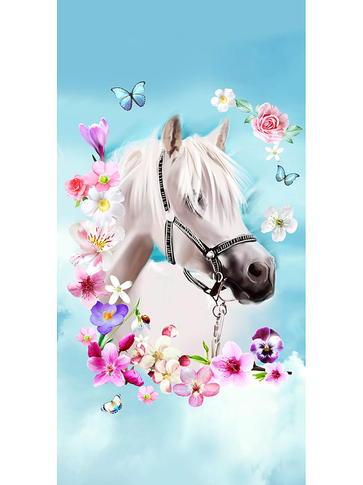 Good Morning Ręcznik plażowy "My Beauty" w kolorze niebieskim rozmiar: 75x150 cm