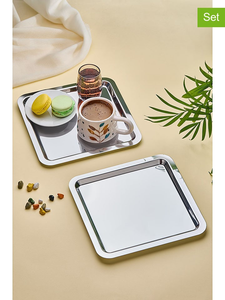 Violeta Home Tace (6 szt.) w kolorze srebrnym - 22 x 22 cm rozmiar: onesize