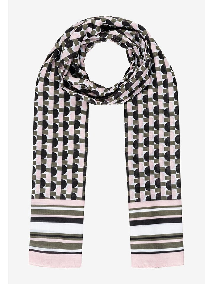 More & More Szal w kolorze zielono-jasnoróżowo-czarnym rozmiar: onesize