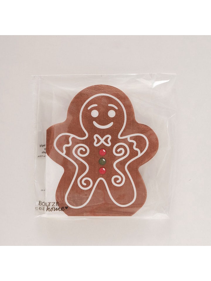 Boltze Serwetki (12 szt.) "Ginger" w kolorze jasnobrązowym rozmiar: onesize