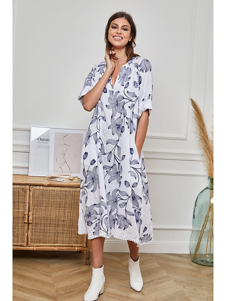 Plume Lniana sukienka w kolorze białym rozmiar: S