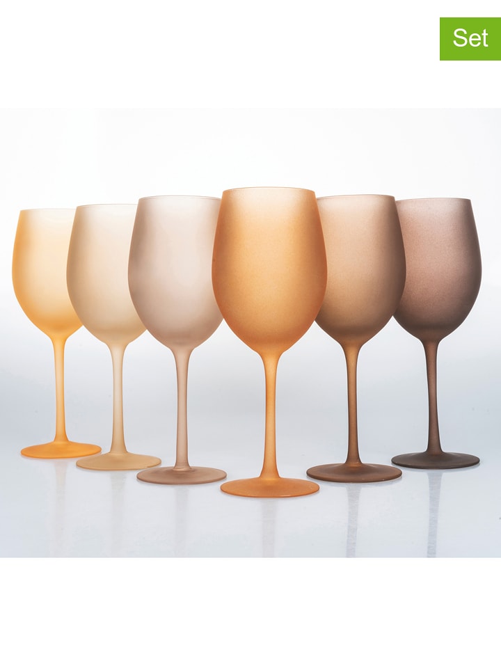 Villa d´Este Kieliszki (6 szt.) w kolorze pomarańczowo-brązowym do wina - 550 ml rozmiar: onesize