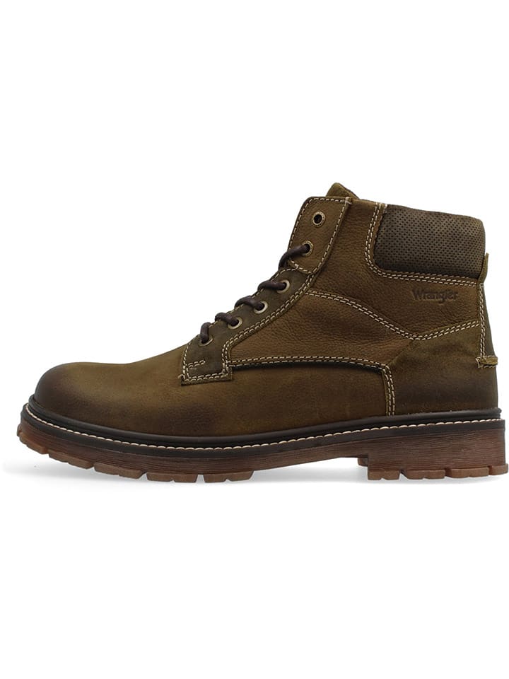 Wrangler Skórzane botki "Allan" w kolorze brązowym rozmiar: 44