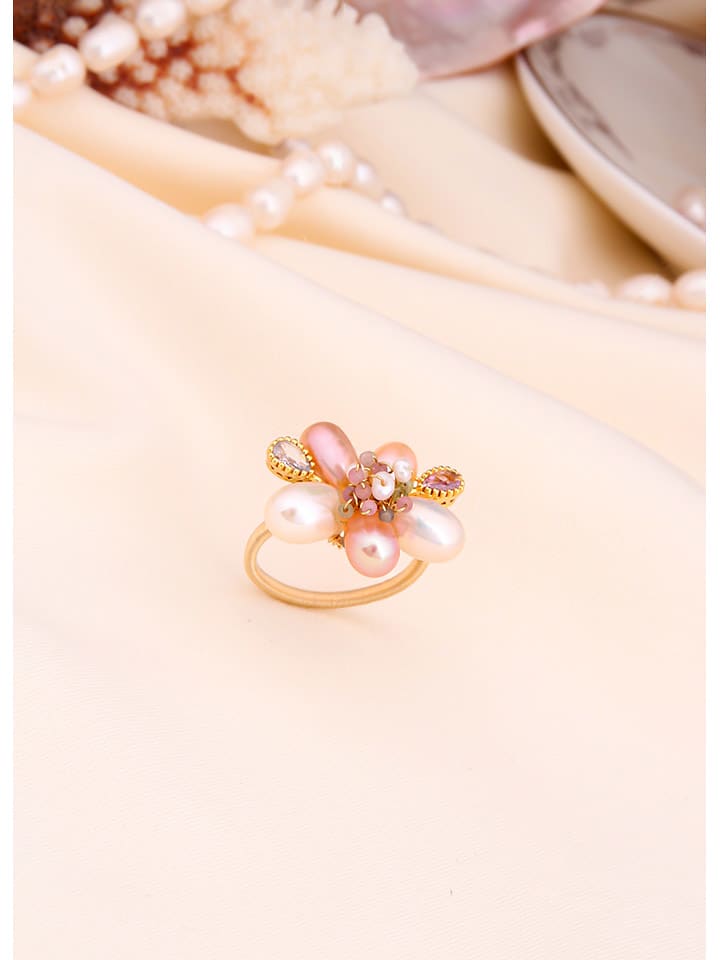 L'Atelier de Gaia Pozłacany pierścionek z perłami rozmiar: onesize