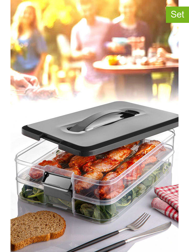 Violeta Home Pojemniki (2 szt.) w kolorze czarnym - 30 x 21,5 cm rozmiar: onesize