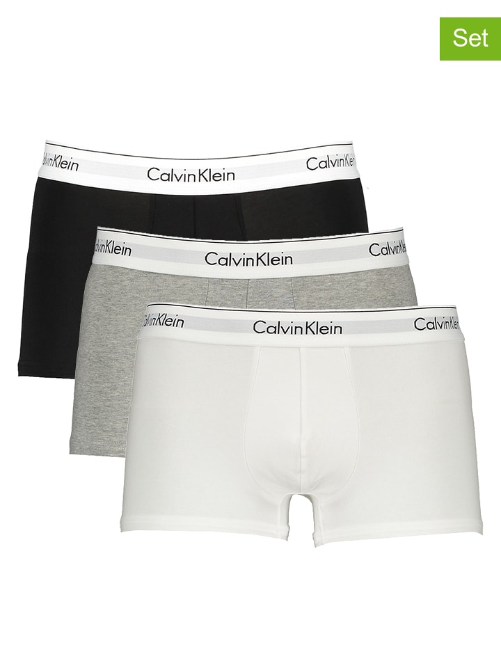 CALVIN KLEIN UNDERWEAR Bokserki (3 pary) w kolorze czarnym, szarym i białym rozmiar: XL