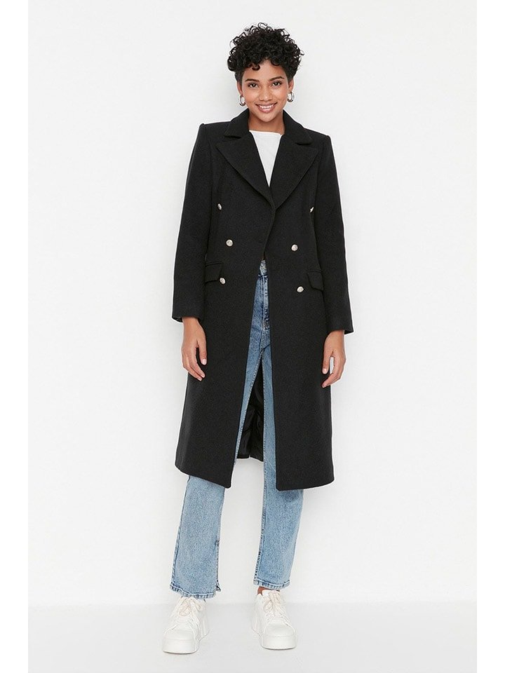 trendyol Płaszcz przejściowy w kolorze czarnym rozmiar: 36