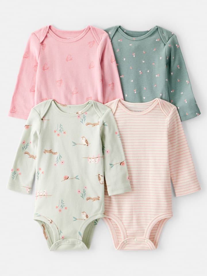carter's Body (4 szt.) w kolorze jasnoróżowo-zielonym rozmiar: 86