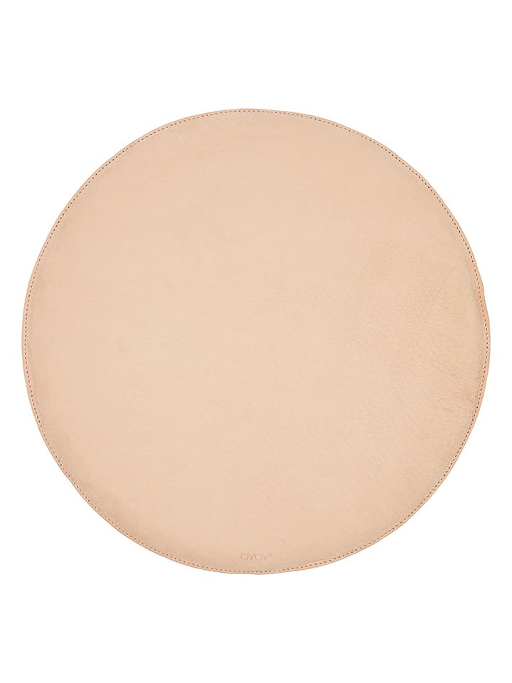 OYOY living design Poduszka "Woody Leather" w kolorze beżowym do siedzenia - Ø 40 cm rozmiar: onesize