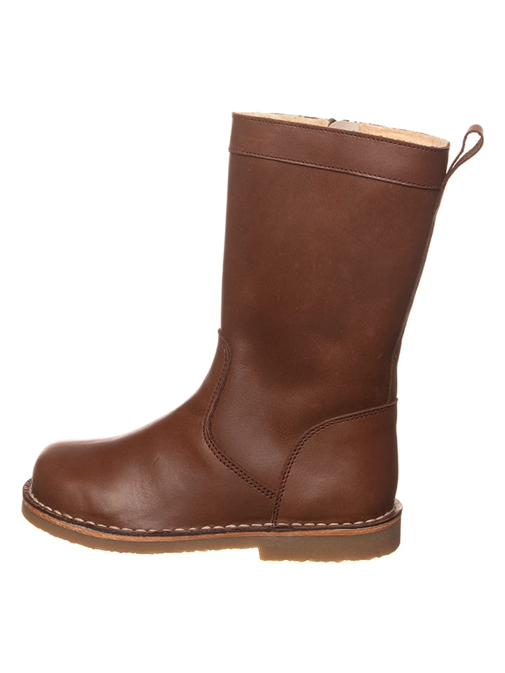 kmins Skórzane kozaki zimowe w kolorze brązowym rozmiar: 35