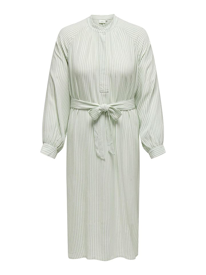 ONLY Carmakoma Sukienka "Lonnie" w kolorze jasnozielono-białym rozmiar: 44