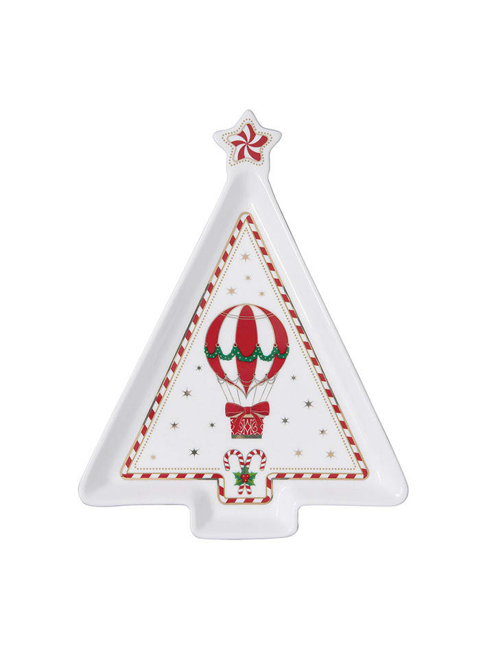 Easy Life Talerz w kolorze biało-czerwonym do serwowania - 21 x 16 cm rozmiar: onesize