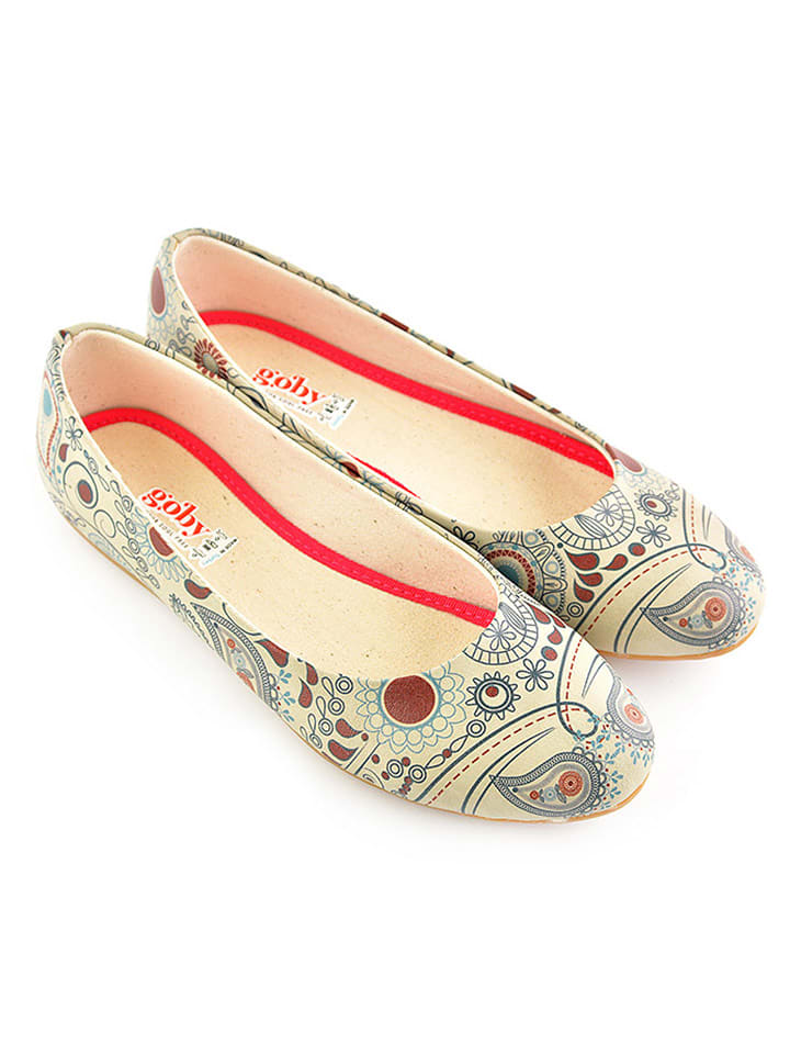 Goby Skórzane baleriny ze wzorem rozmiar: 41