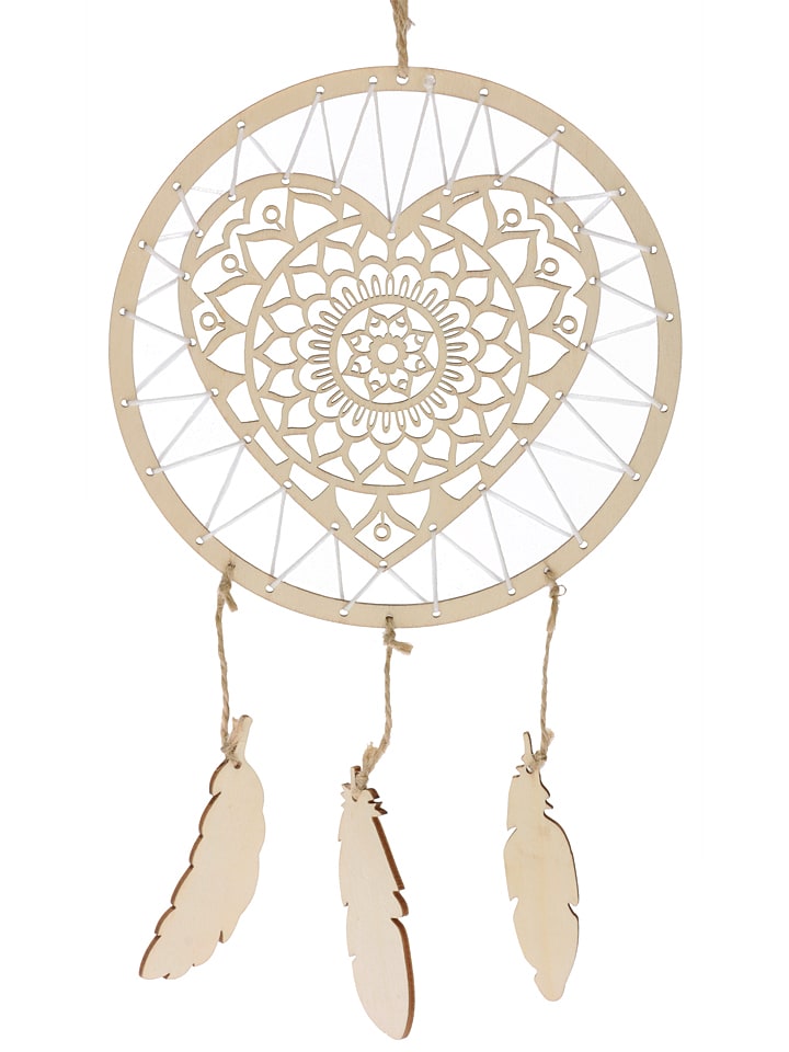 SUNNYSUE Drewniana dekoracja w kolorze beżowym rozmiar: onesize