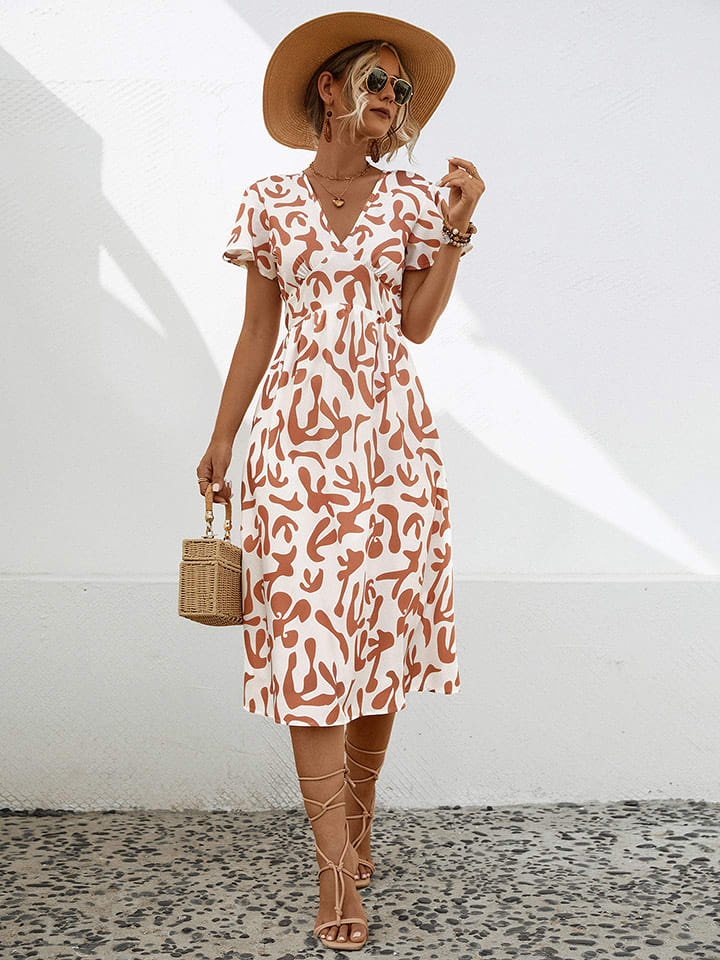 Ariel Tesoro Sukienka w kolorze biało-karmelowym rozmiar: 38