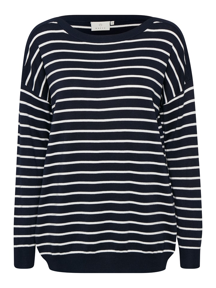 Kaffe Sweter "Mala" w kolorze granatowo-kremowym rozmiar: S