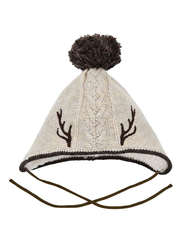 Bondi Czapka dzianinowa "Deer" w kolorze beżowym rozmiar: 53 cm