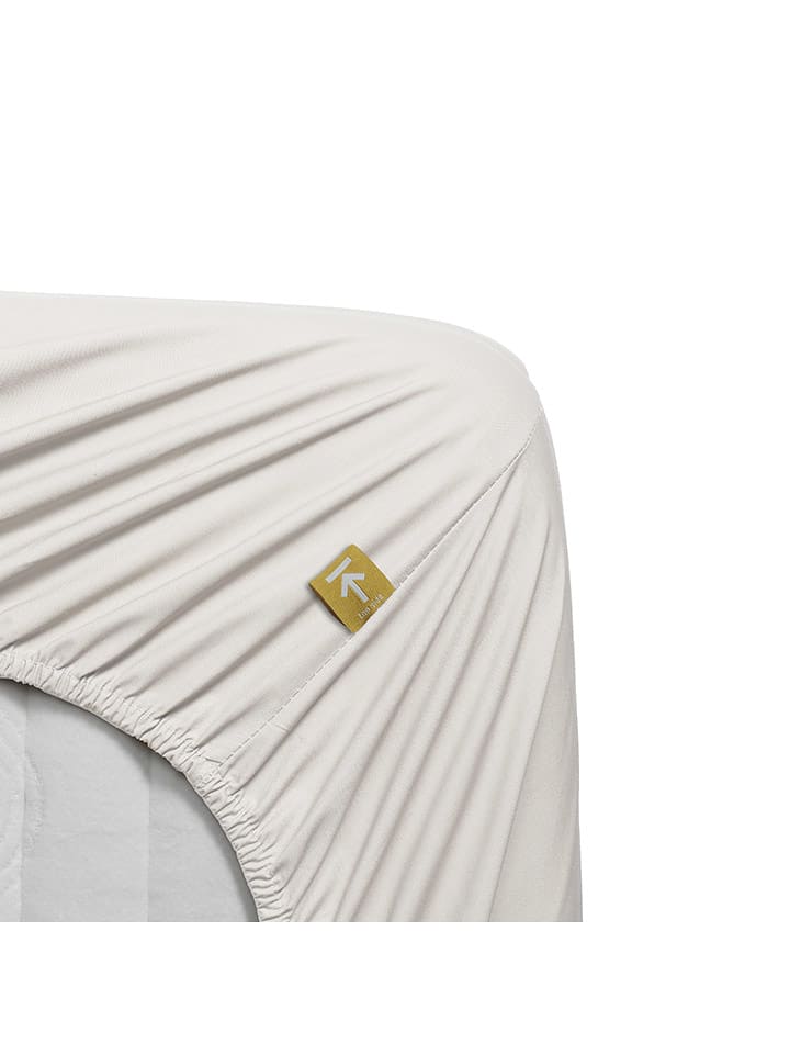 Beddinghouse Perkalowe prześcieradło w kolorze kremowym na gumce rozmiar: 160x200 cm