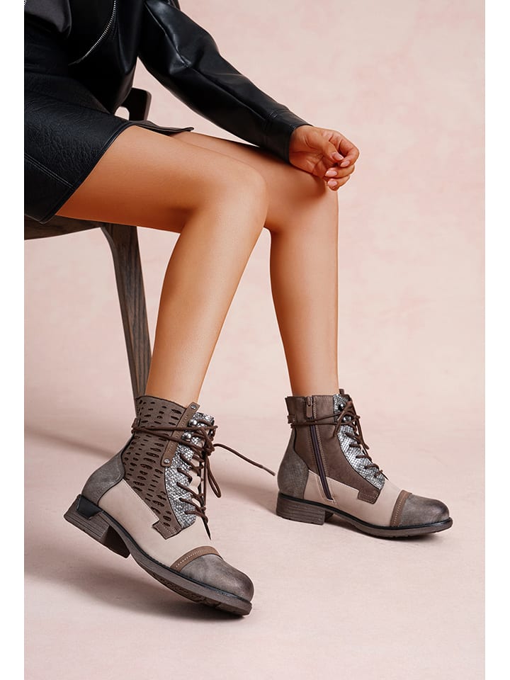 Foreverfolie Botki w kolorze khaki rozmiar: 39