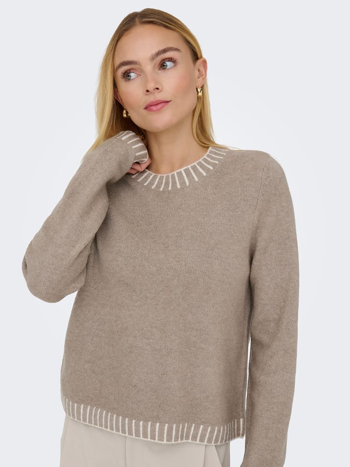 ONLY Sweter w kolorze szarobrązowym rozmiar: M