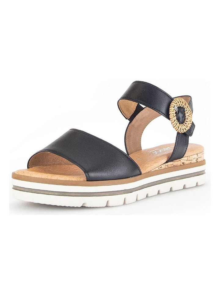 Gabor Skórzane sandały w kolorze czarnym rozmiar: 37,5