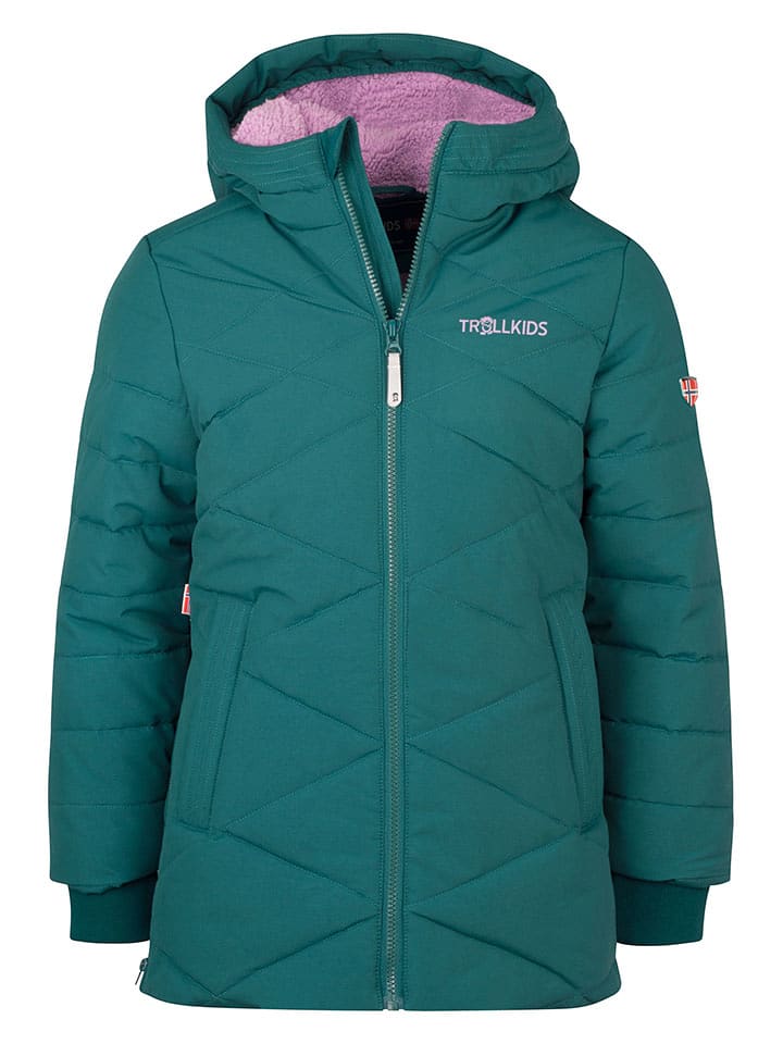 Trollkids Płaszcz zimowy "Bergen" w kolorze morskim rozmiar: 110