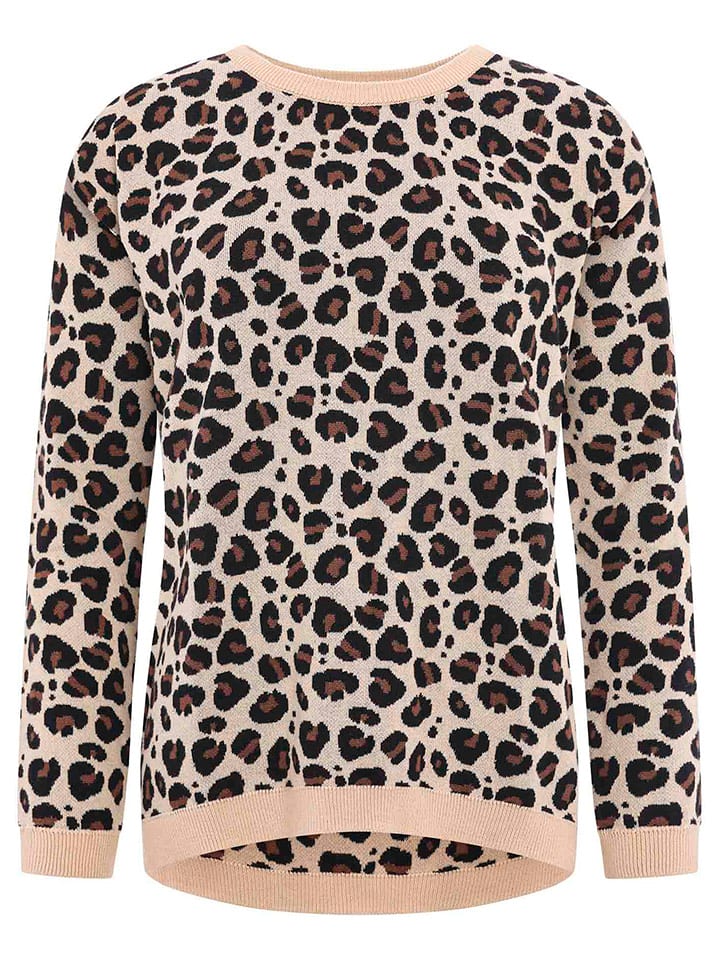 Zwillingsherz Sweter "Leo" w kolorze beżowym rozmiar: L/XL