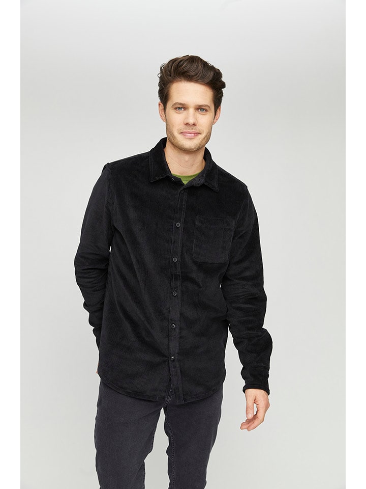 MAZINE Koszula sztruksowa "Matlock" w kolorze czarnym rozmiar: M