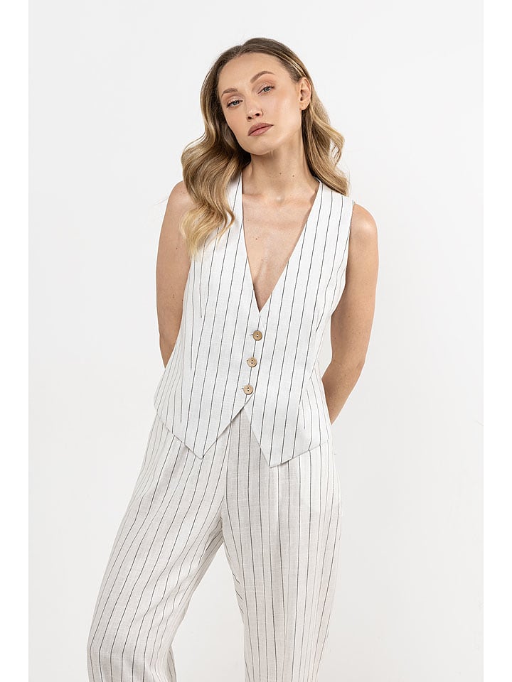 Awama Kamizelka w kolorze kremowym rozmiar: S