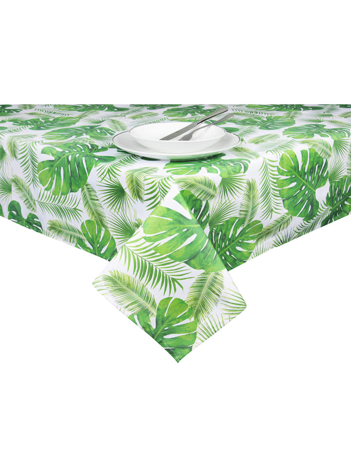 Trendy Kitchen by EXCÉLSA Obrus "Foliage" w kolorze zielonym rozmiar: 140x180 cm