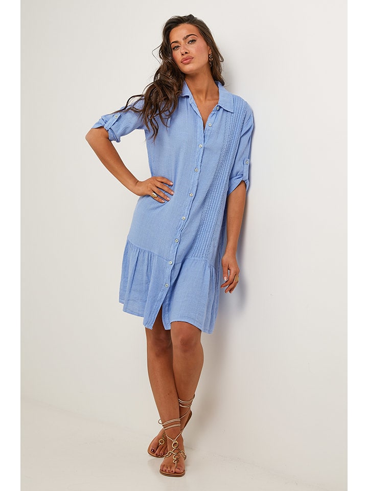 Le Monde du Lin Lniana sukienka w kolorze błękitnym rozmiar: 36/38