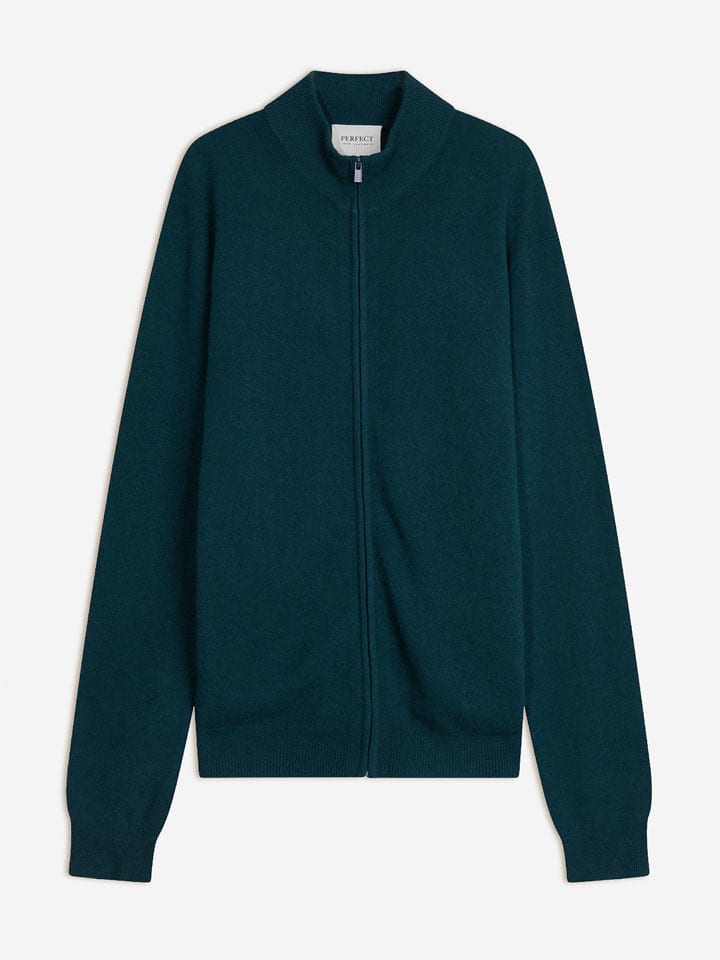 Perfect Cashmere Kaszmirowy kardigan "Jules" w kolorze turkusowym rozmiar: XL