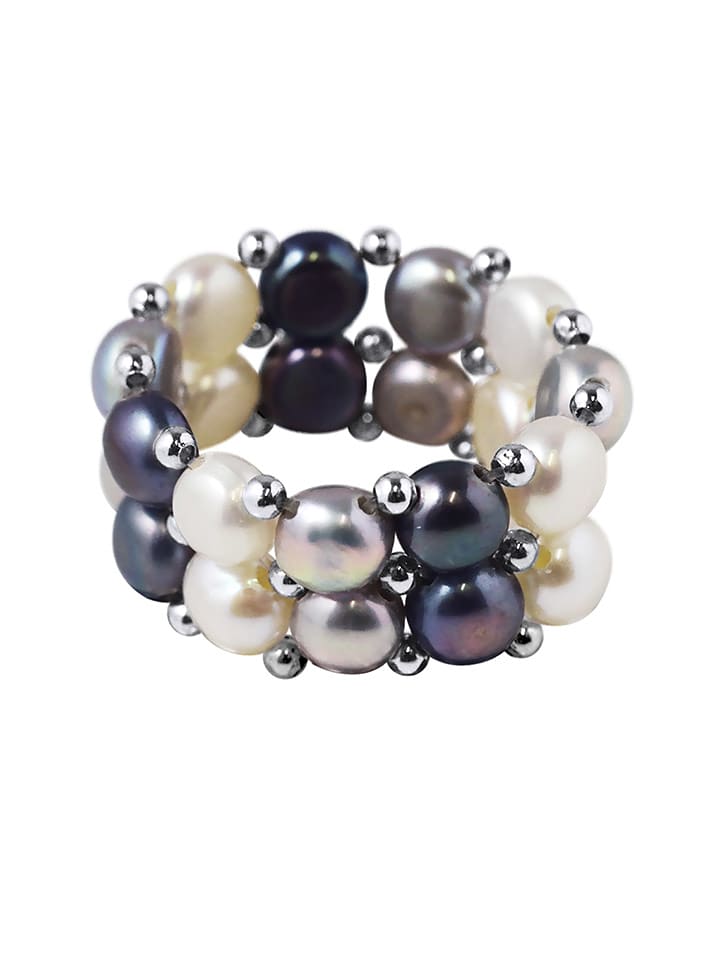 Mitzuko Pierścionek perłowy w kolorze kremowo-szaro-tahiti rozmiar: onesize