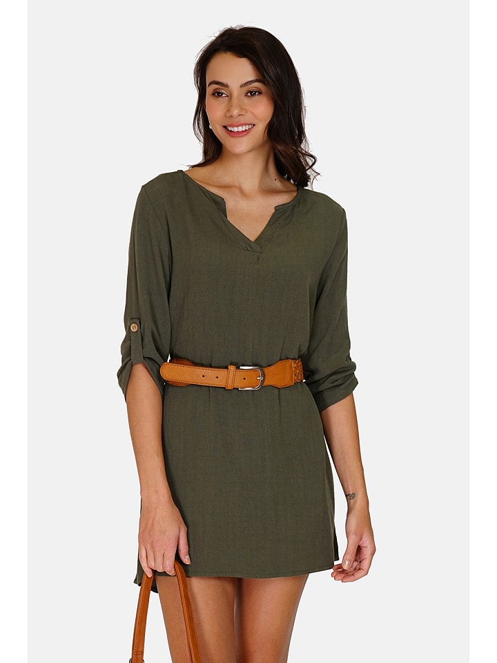 Le Jardin du Lin Sukienka w kolorze khaki rozmiar: 38