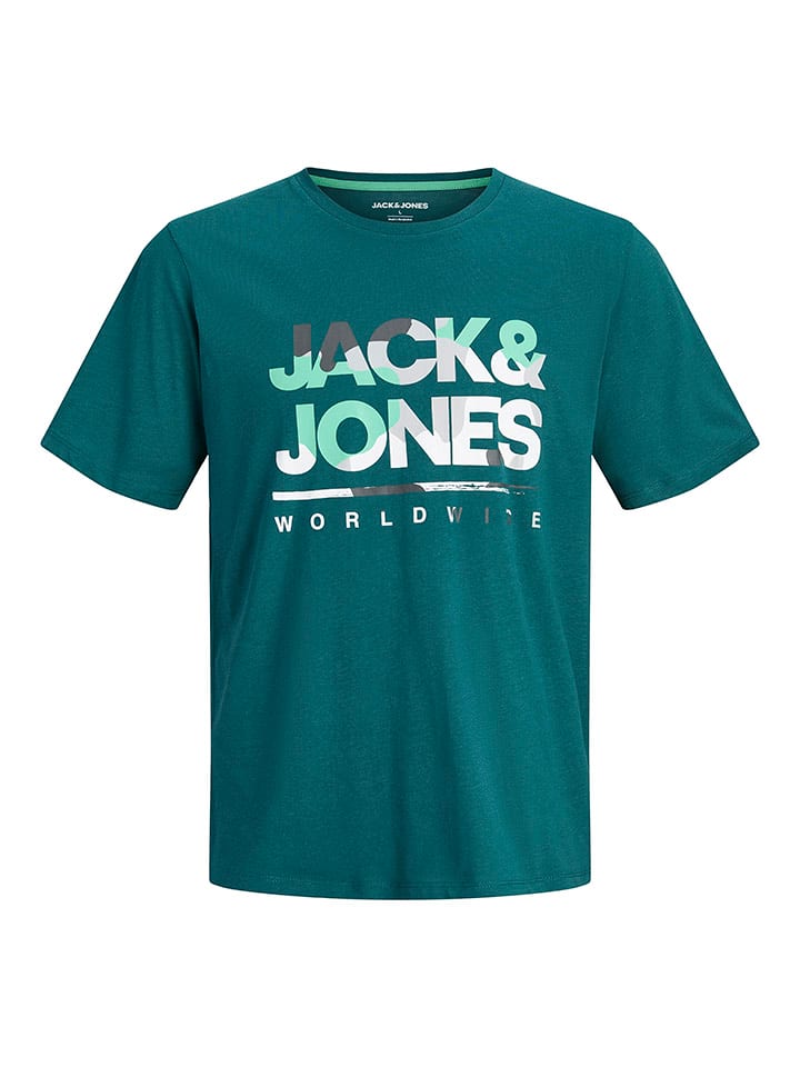 Jack & Jones Koszulka "Luke" w kolorze turkusowym rozmiar: XL