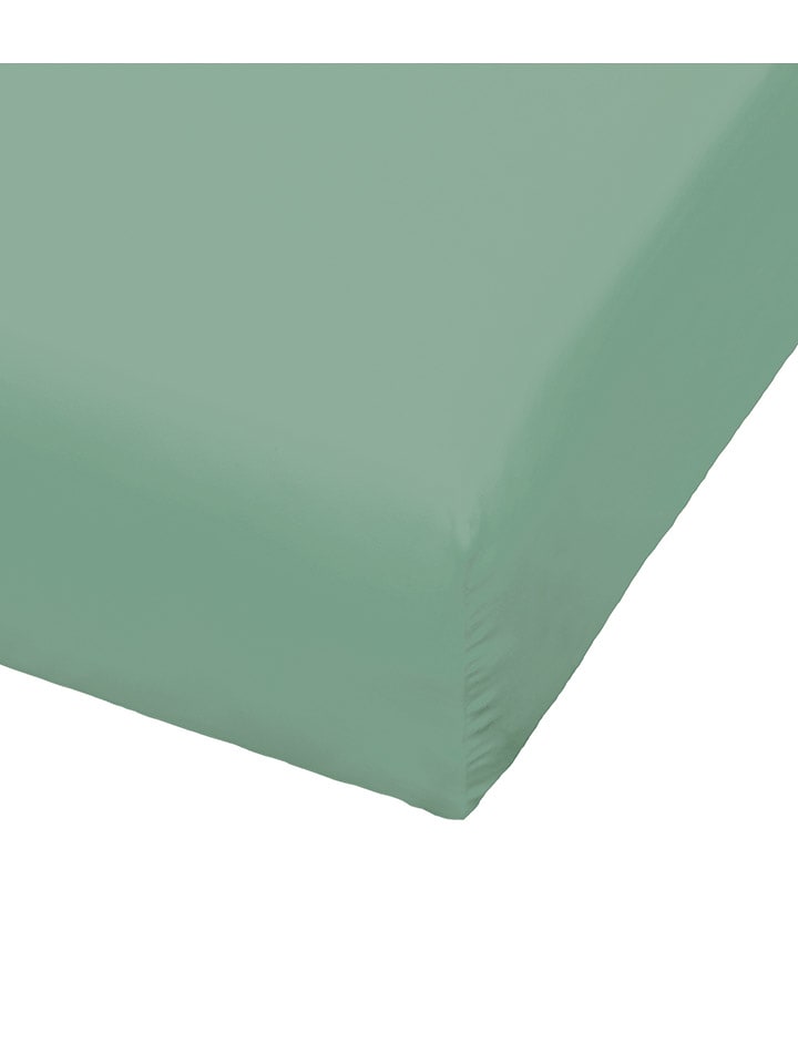 Bierbaum Prześcieradło dżersejowe w kolorze zielonym na gumce rozmiar: 150x200 cm