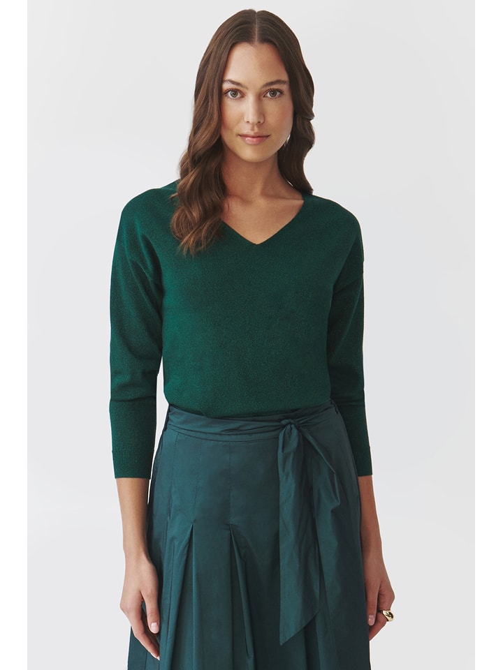 TATUUM Sweter "Flare" w kolorze ciemnozielonym rozmiar: M