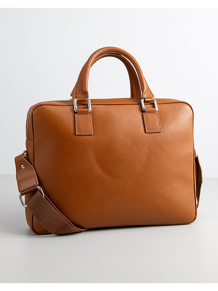 maison héritage PARIS Skórzana aktówka "Veci" w kolorze karmelowym - 35 x 26,5 x 6,5 cm rozmiar: onesize