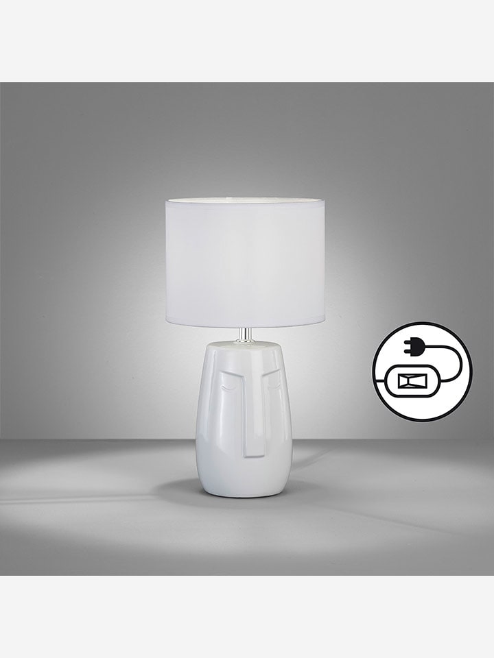 FISCHER & HONSEL Lampa stołowa "Face" w kolorze białym - wys. 36,5 x Ø 20 cm rozmiar: onesize