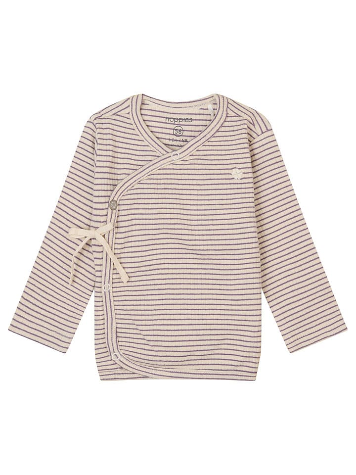 Noppies Koszulka "Gramat" w kolorze beżowo-fioletowym rozmiar: 74